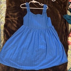 Elegant Blue Kids Dress with Lace Detail